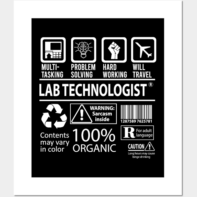 Lab Technologist T Shirt - MultiTasking Certified Job Gift Item Tee Wall Art by Aquastal